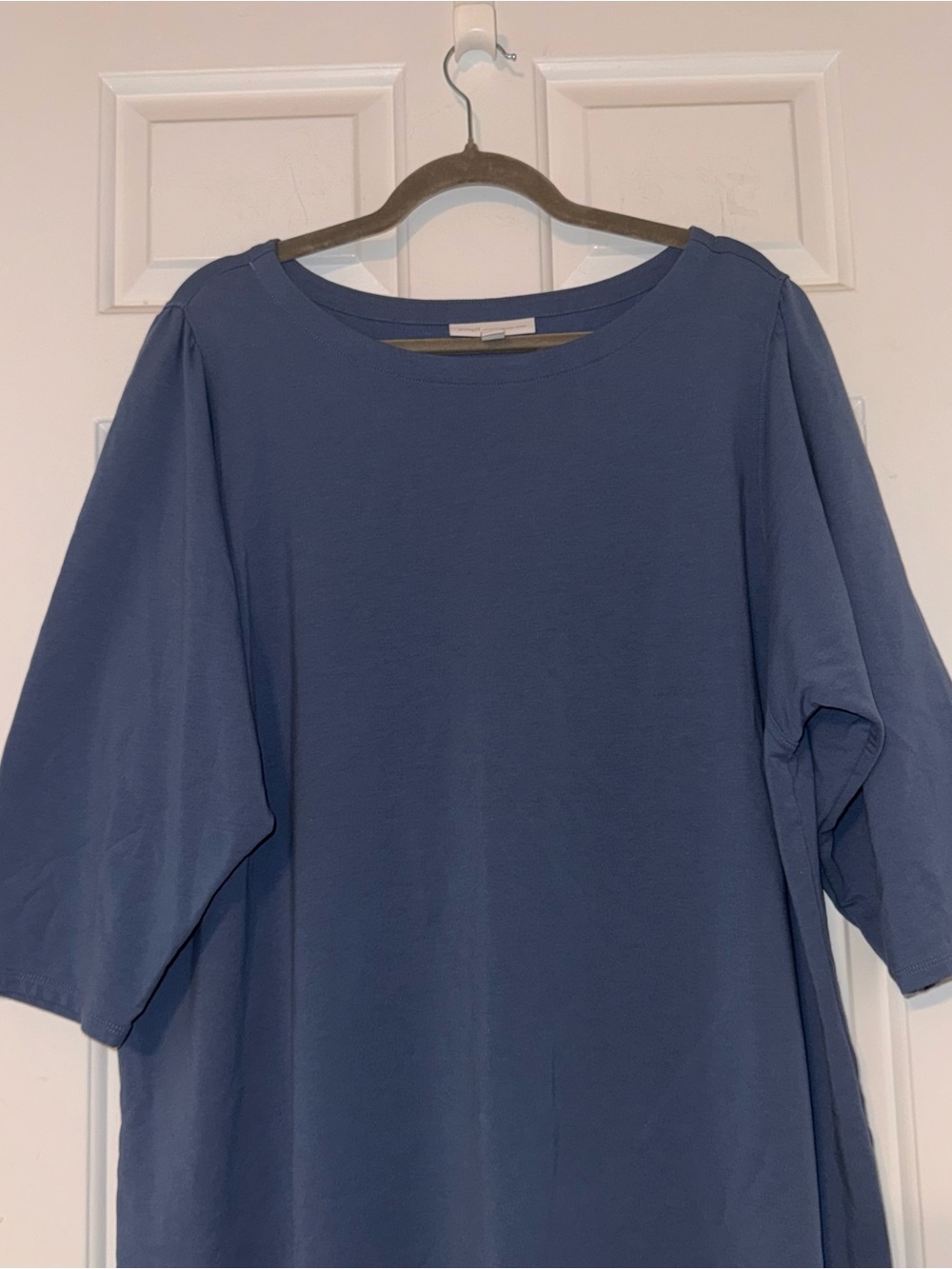 Pure Jill affinity French terry 3/4 sleeve shift shirt dress bayside blue 2X - Picture 5 of 14